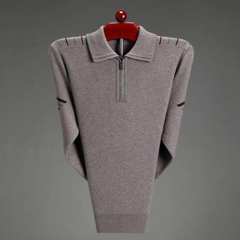 秋冬绒装33068-B+羊绒衫中年爸装男士拉爸链织领加厚款休闲针羊毛,男装,羊绒套衫,淘宝优惠券,粉丝福利购,淘宝优惠卷