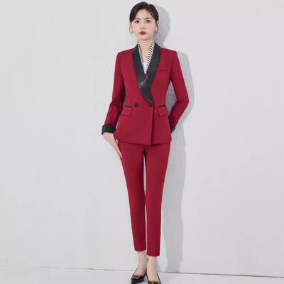 境红跨拼接尚西装套转女秋季色新款时气质女神范AL830910修身小西