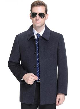 装秋冬新款男中年士呢大衣男中长款大翻领羊毛羊绒呢2818-S子衣外