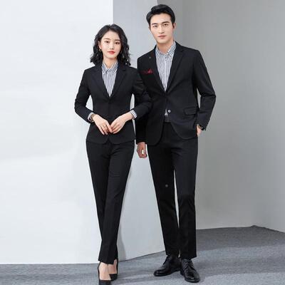 黑色商务男AL-64284清士职业装凉险房产地司机西装套装保女式正装