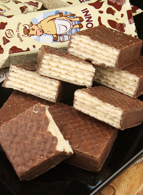 俄罗斯巧克力威化饼干进口Konti康吉大牛威化夹心网红休闲零食品