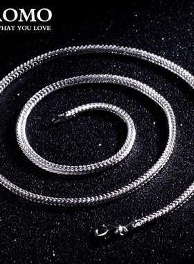 宝茉狐尾链S925纯银简单潮男士项链霸气粗犷毛衣链送男友百搭配饰