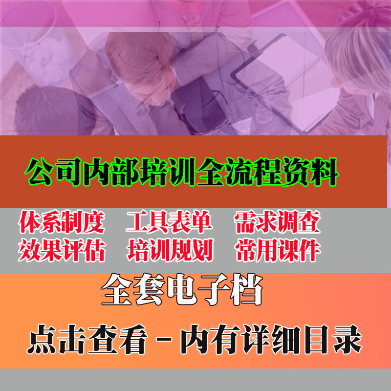 公司内部培训全流程资料 HR培训师实用资料