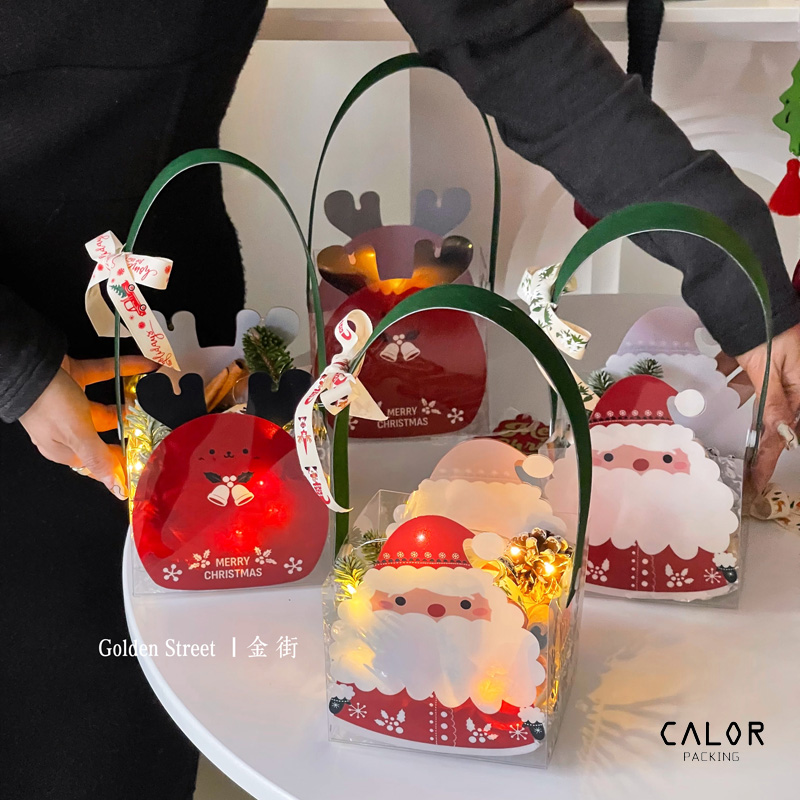 手提盒鲜花包装diy圣诞