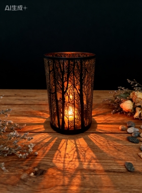 新品年新品黑森林烛台花瓶摆件创意欧式复古氛围香薰台新品