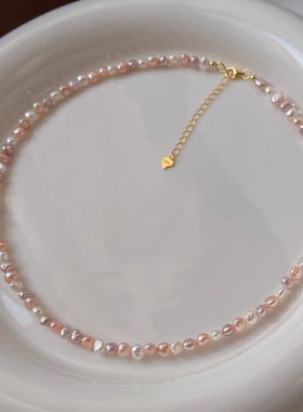 S925银淡水巴洛克珍珠锁骨链