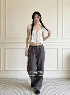 K2 ONLINESTORE 韩系设计感v领短袖小衫女装白色减龄显瘦百搭上衣