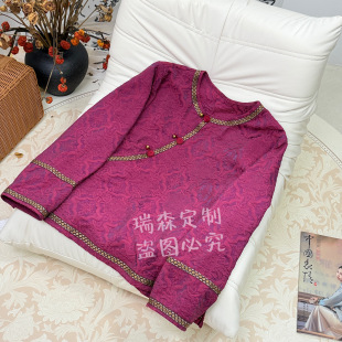 胸围106 791 上衣T恤 国风禅意提花长袖 衣长59 中式