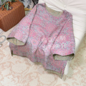 中式 国风圆领异色萝织花太太服上衣 胸围112 986 前长62 后长65