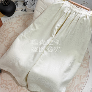 裤 661 腰围64 纯色百搭气质 长92 国风提花松紧腰花苞裤