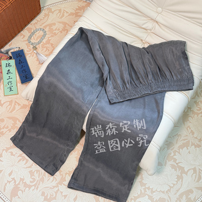 918 特价清 重锻霜感大王缎小直筒裤百搭-裤长96