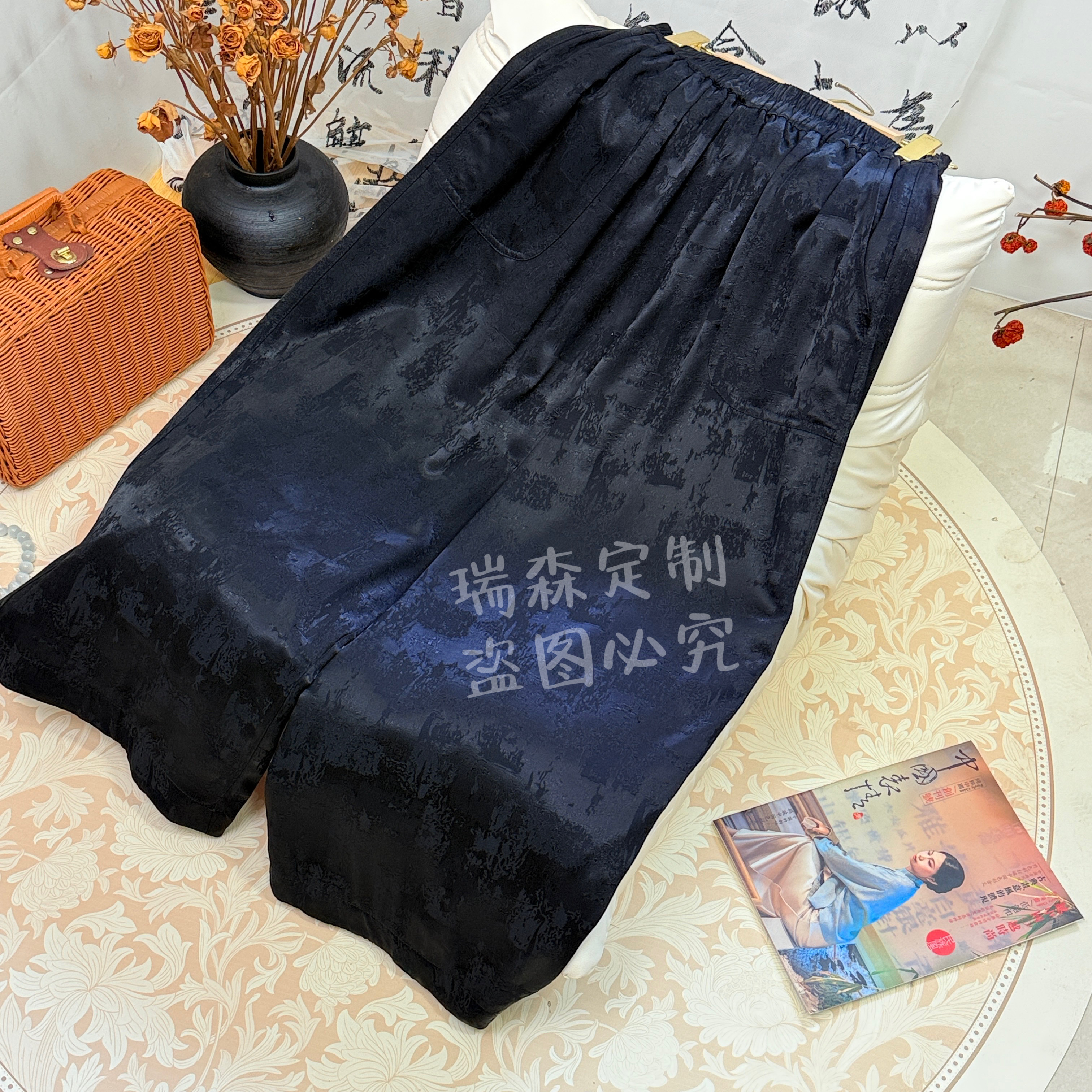 315 国风中式加厚夹棉松紧腰花苞裤棉裤-腰围66-裤长97