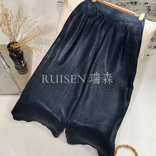988 重磅老油龟松紧腰阔腿裤百搭休闲九分裤