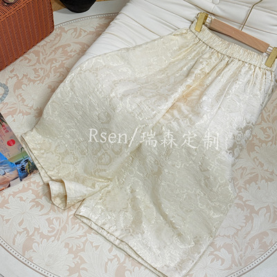 2631 中式国风百搭纯色松紧腰花苞裤薄款