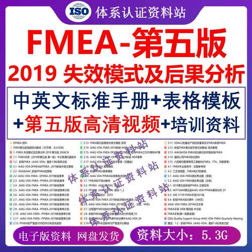 FMEA-2019中英文标准手册/培训资料/文件模板 fmea第五版高清视频