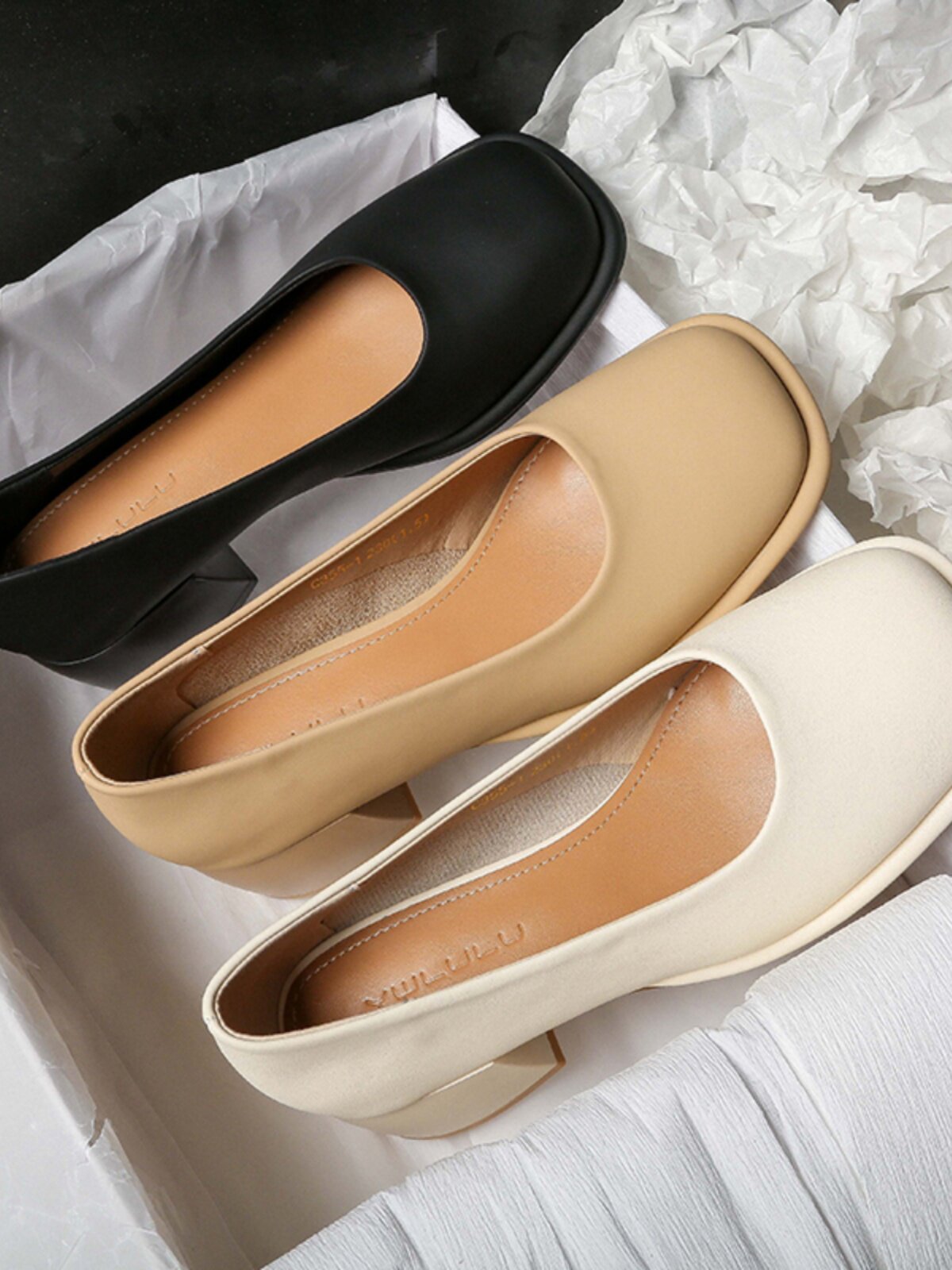 HEARTTHROB COMFORTABLE SOFT SOLE BLOCK HEEL PUMPS WOMENS NEW SOFT LEATHER GRANNY SHOES SQUARE TOE MEDIUM HEEL SCOOP SHOES