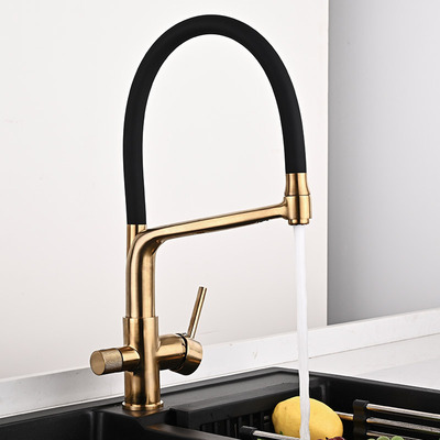 纯净水龙头双用铜净水器3-in-1 faucet水槽直饮冷热三水道水龙头