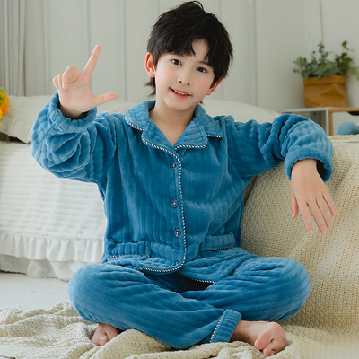 冬季男童加厚睡衣女童家居服
