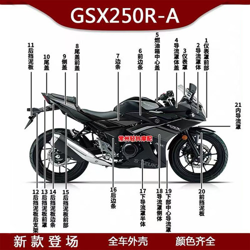 车体盖导流罩GSX250R-A24款外壳