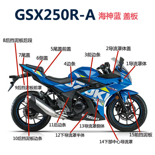 gsx250r-a导流罩护板塑料全车