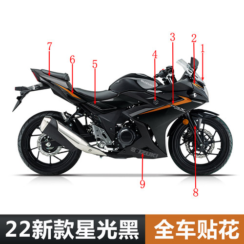 22款GSX250R-A全车贴花