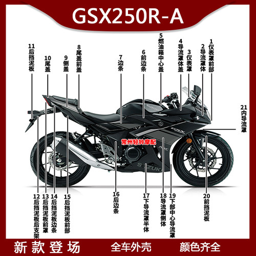 车体盖导流罩GSX250R-A24款外壳
