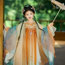汉服女童连衣裙春季2025新款裙子儿童古风中国风春装公主裙春夏款