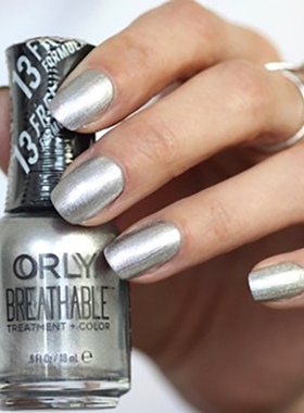 美国ORLY指甲油金属银2010004镜面银镭射脚趾甲油朋克免烤不可撕