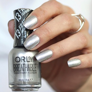 美国ORLY指甲油金属银2010004镜面银镭射脚趾甲油朋克免烤不可撕