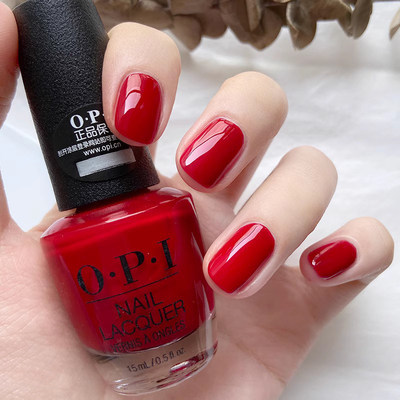 OPI红苹果免烤指甲油正红大红色