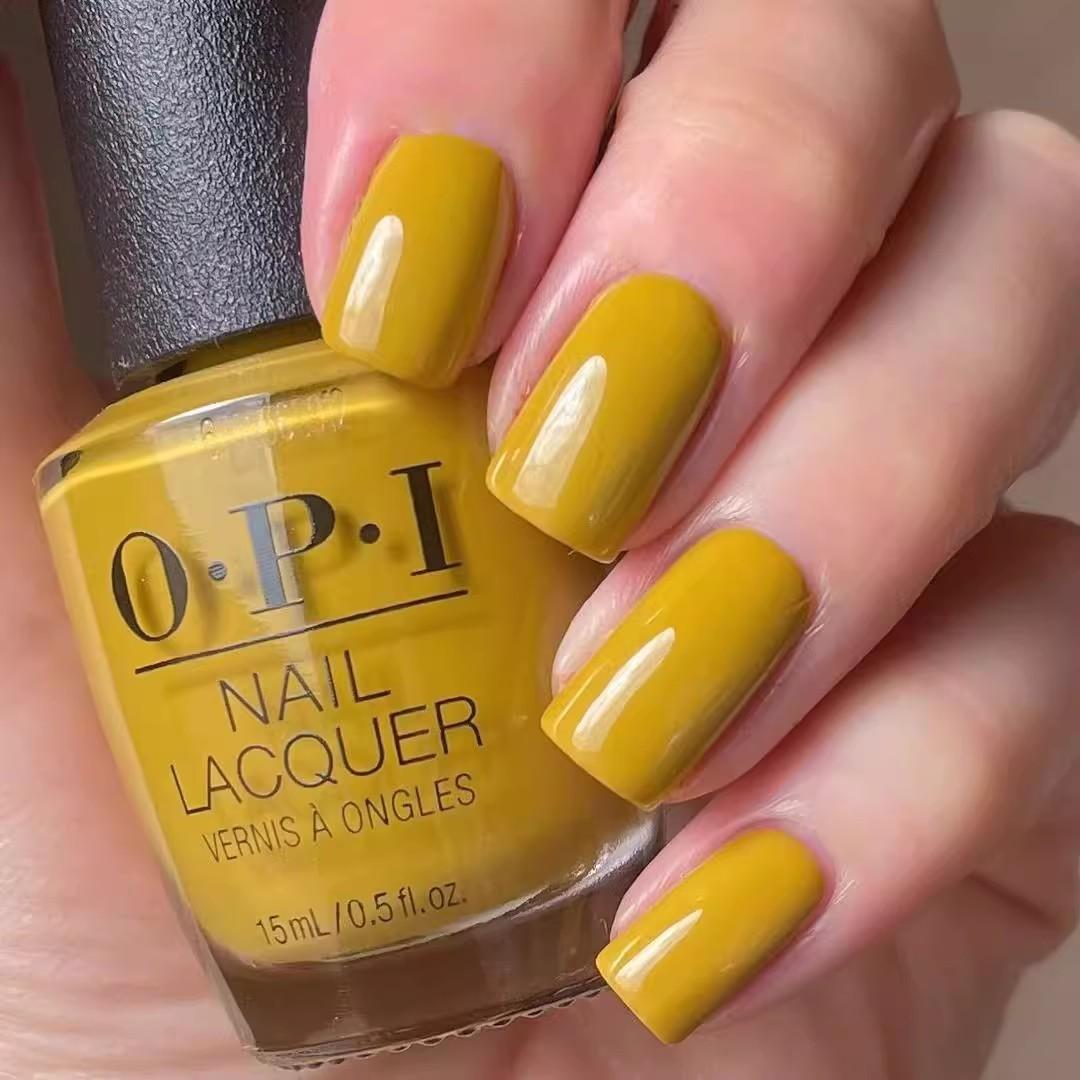 OPI指甲油微光F005姜黄色芥末黄