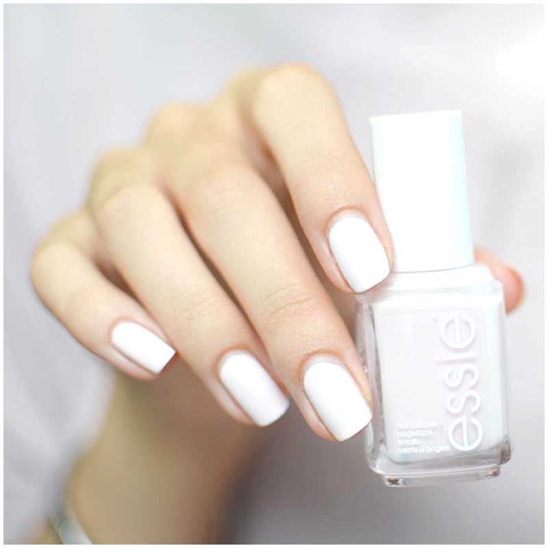 美国指甲油essie漆光法式白色