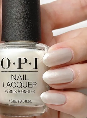 OPI正品指甲油L03 kyoto pearl珍珠白细闪贝壳色美甲白色持久免烤