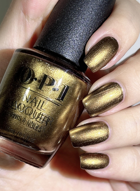 美国opi指甲油古铜金F023复古金属暖棕Saturn me on秋冬显白免烤