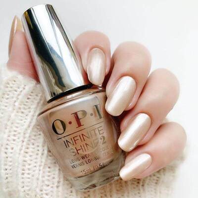 免烤指甲油OPI香槟金浅金色细闪