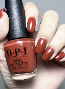 美国OPI秋冬新款指甲油Slip dressed up焦糖色红棕F025南瓜色免烤