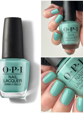 美国指甲油opi M84湖蓝薄荷绿冰绿色 verde nice to meet you免烤