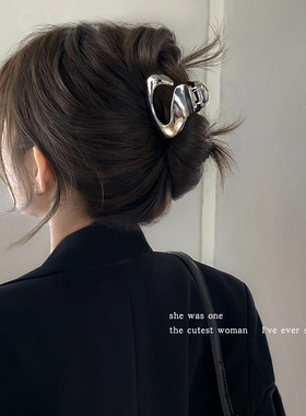 异形几何不规则金属抓夹女后脑勺发夹小夹子头饰小号盘发鲨鱼夹