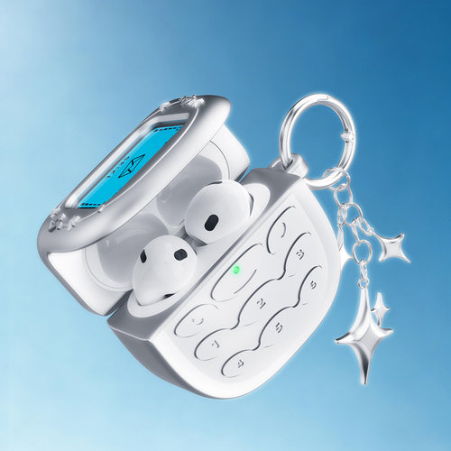 Untitle07翻盖手机苹果耳机壳y3k原创airpods5/4壳2pro3耳机仓保护套正品创意设计电子复古2026新款千禧风y2k