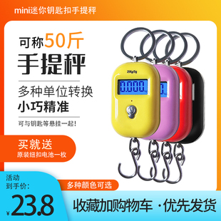 手提秤精准迷你电子秤家用勾秤25kg50kg高精度弹簧小秤吊秤 便携式