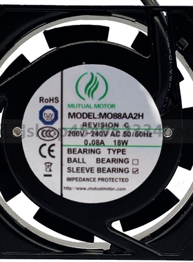 全新美途MUTUAL MOTOR 8025 M088AA2H/AA1H 8CM 220/110V散热风扇
