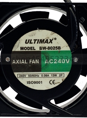 原装正品ULTIMAX 机柜散热风扇 bw-8025b 220-240V 8025 0.08 13W