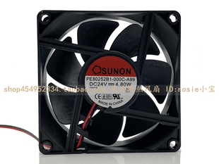 建准 SUNON 8025 24V 4.80W PE80252B1-000C-A99 大风量散热风扇