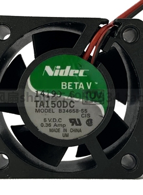 Nidec4CM厘米4020 TA150 5V 0.36A大风量交换机散热风扇B34658-55
