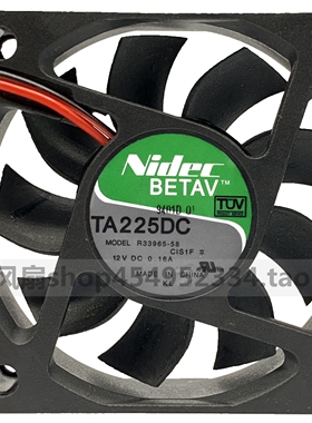 Nidec 6厘米6015 12V 0.16A R33965-55 双滚珠 6CM 风扇TA225DC