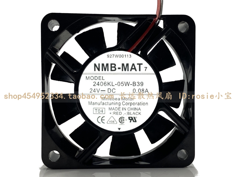 原装 NMB-MAT 2406KL-05W-B39 24V 0.08A 6CM 6015 3线变频器风扇