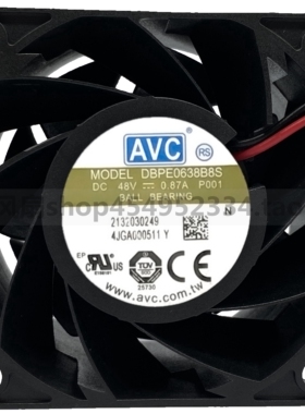 AVC 6CM厘米6038 48V 0.87A DBPE0638B8S 服务器机箱4PIN散热风扇