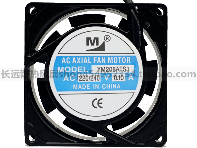 全新原装MODEL YM208ATS1 220/240V 0.10A 8CM 8025 铝框散热风扇