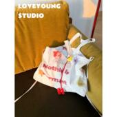 loveyoung 白色印花慵懒风托特包 2025早春 原创 诸行无常2.0