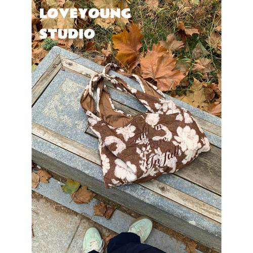 loveyoung刺绣帆布袋托特包